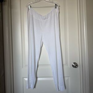 Eileen Fisher 100% linen white lounge pants coastal grandma, natural fibers.